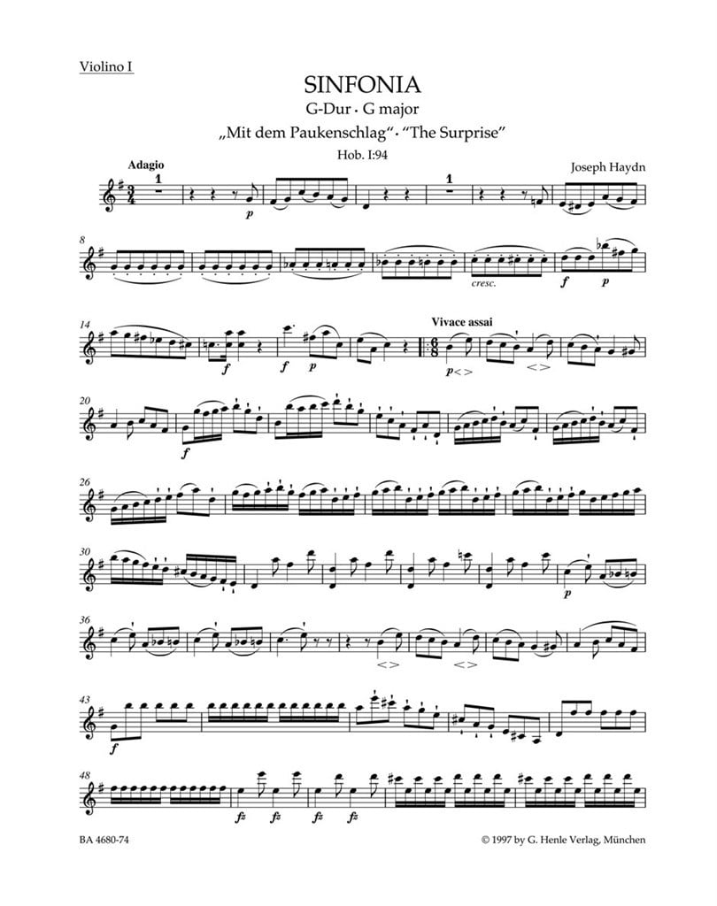 Symphony in G major No. 94 Hob. I:94 The Surprise